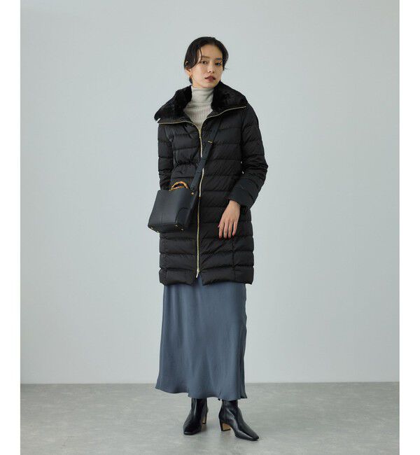ROPE「サテンロング丈ダウンコート/イージーケア」|ダウン|