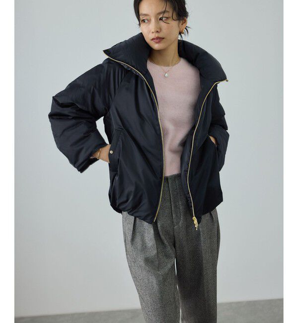 ROPE「ハイネックジップショート丈ダウンコート/イージーケア」|ダウン|ネイビー(40)