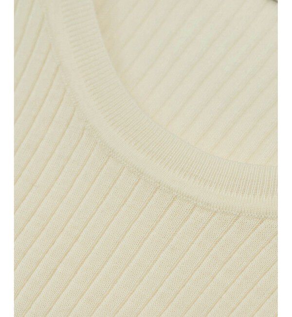 ROPE「ワイドリブラウンドネック スーパーメリノウール ニット/イージーケア」|ニット・セーター|