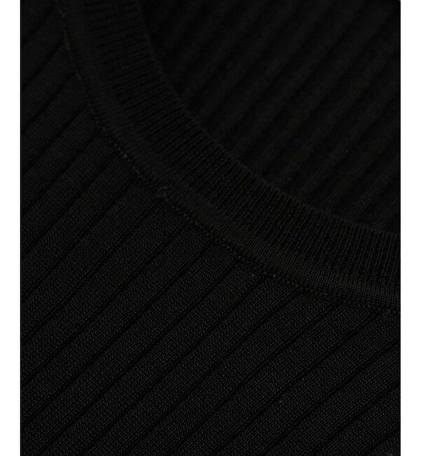 ROPE「ワイドリブラウンドネック スーパーメリノウール ニット/イージーケア」|ニット・セーター|