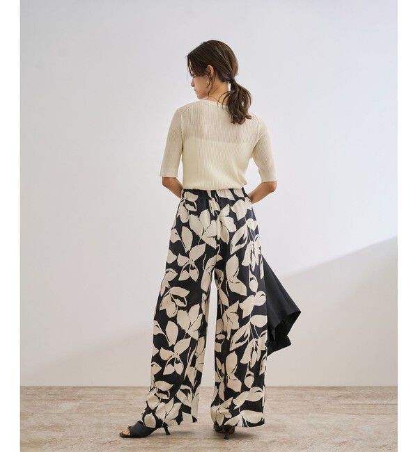 ROPE「ワイドリブラウンドネック スーパーメリノウール ニット/イージーケア」|ニット・セーター|