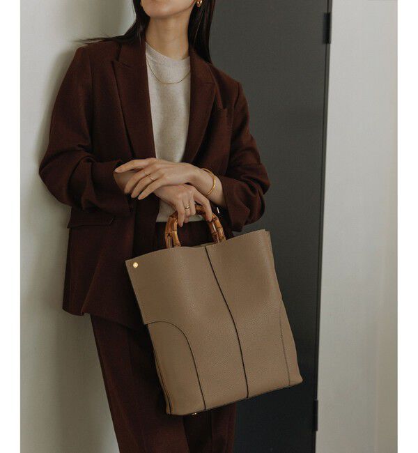 ROPE「【E'POR】BAMBOO BAG Large/A4対応・通勤・26SS」|トートバッグ|ベージュ系(29)