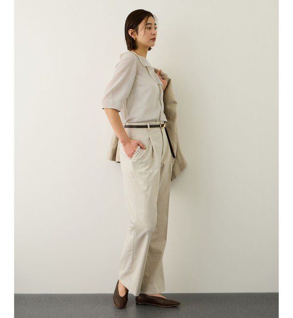 ROPE「リネンライクフリルカラーブラウス/セットアップ対応・イージーケア」|シャツ・ブラウス|