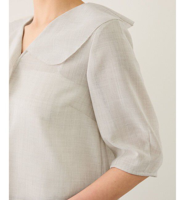 ROPE「リネンライクフリルカラーブラウス/セットアップ対応・イージーケア」|シャツ・ブラウス|