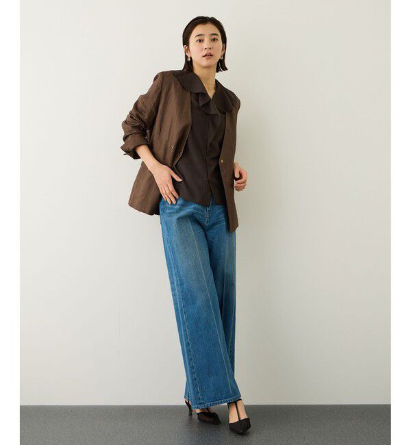 ROPE「リネンライクフリルカラーブラウス/セットアップ対応・イージーケア」|シャツ・ブラウス|