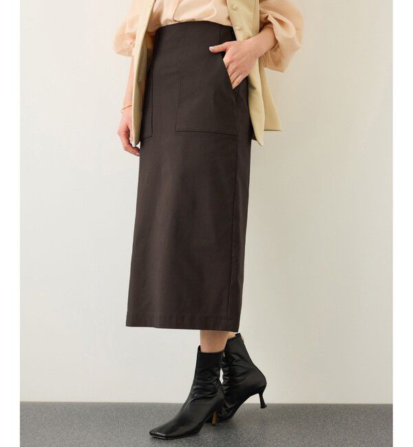 ROPE「[美人スカート]ハイストレッチポケット付きタイトスカート/26SS」|スカート|ブラウン(20)