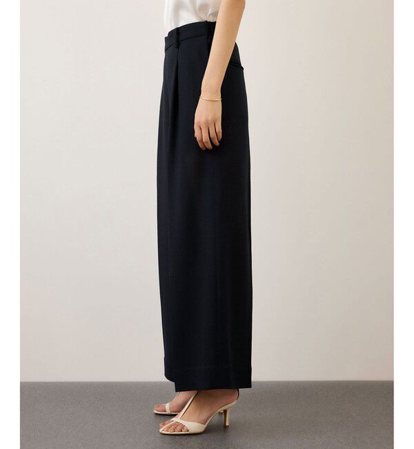 ROPE「カラミ織りワンタックワイドパンツ/セットアップ対応・イージーケア」|チノ|