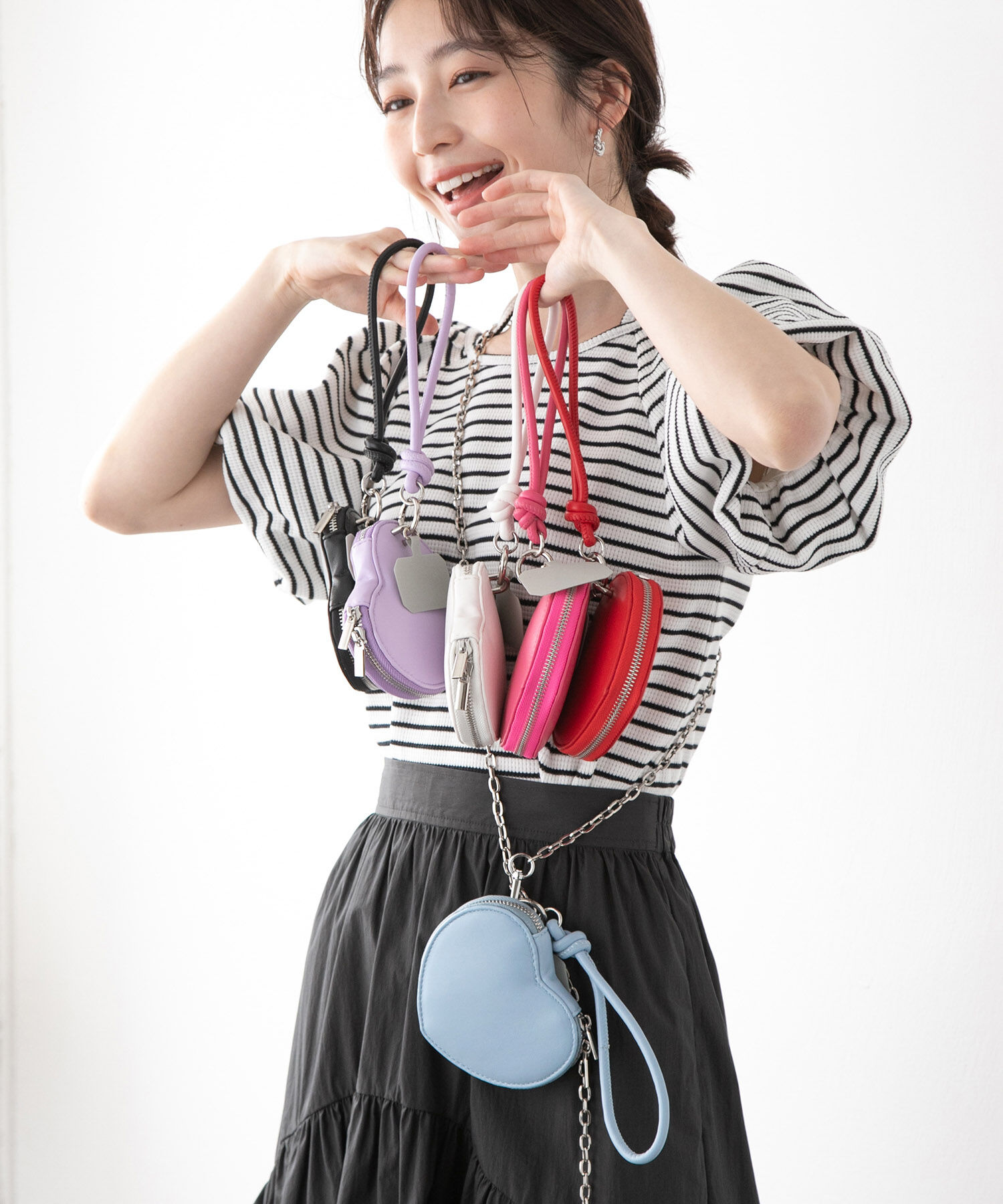 VIS「【6色展開】ハートポーチスマホショルダーバッグ」|ショルダー・メッセンジャー|