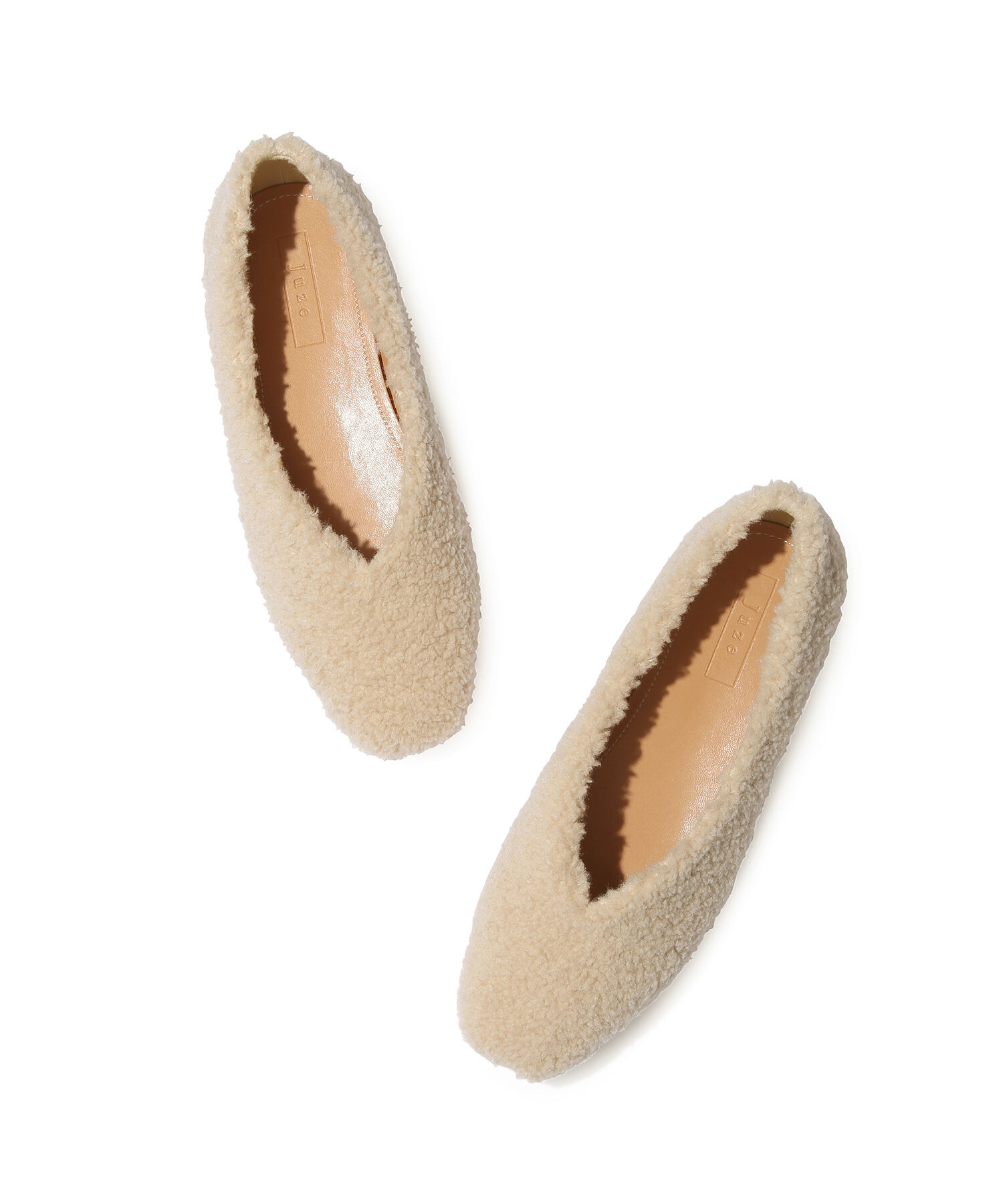 Juze「ボアフラットパンプス」|バレエシューズ|