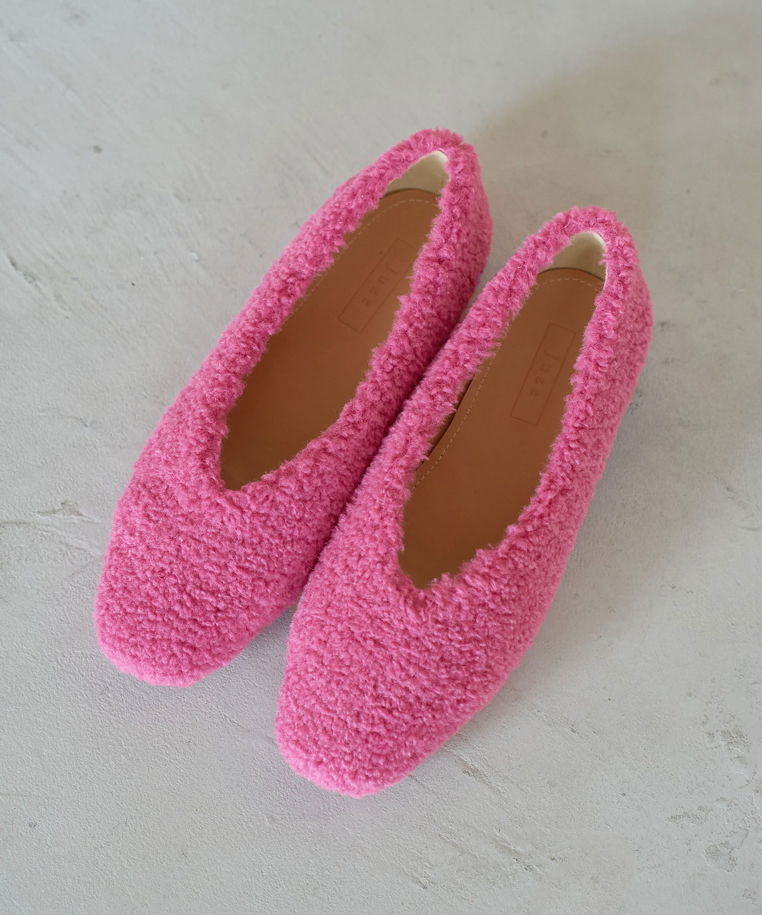 Juze「ボアフラットパンプス」|バレエシューズ|ピンク(63)