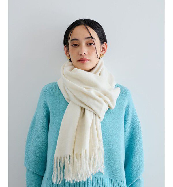 VIS「【リサイクルポリ】なめらかタッチ無地大判ストール」|ストール|