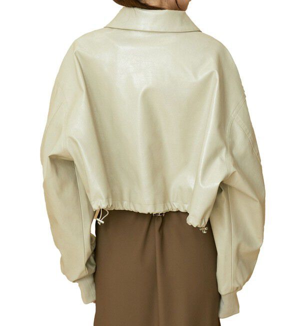 VIS「【洗える】ショートドロストレザージャケット」|ブルゾン・スタジャン|