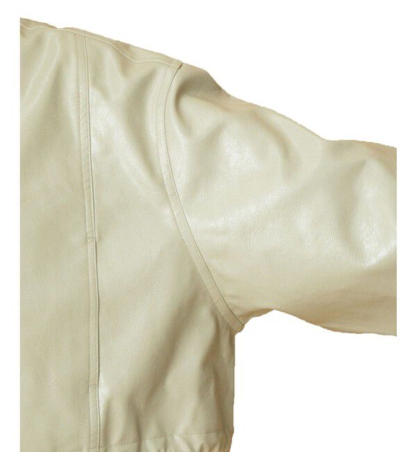 VIS「【洗える】ショートドロストレザージャケット」|ブルゾン・スタジャン|