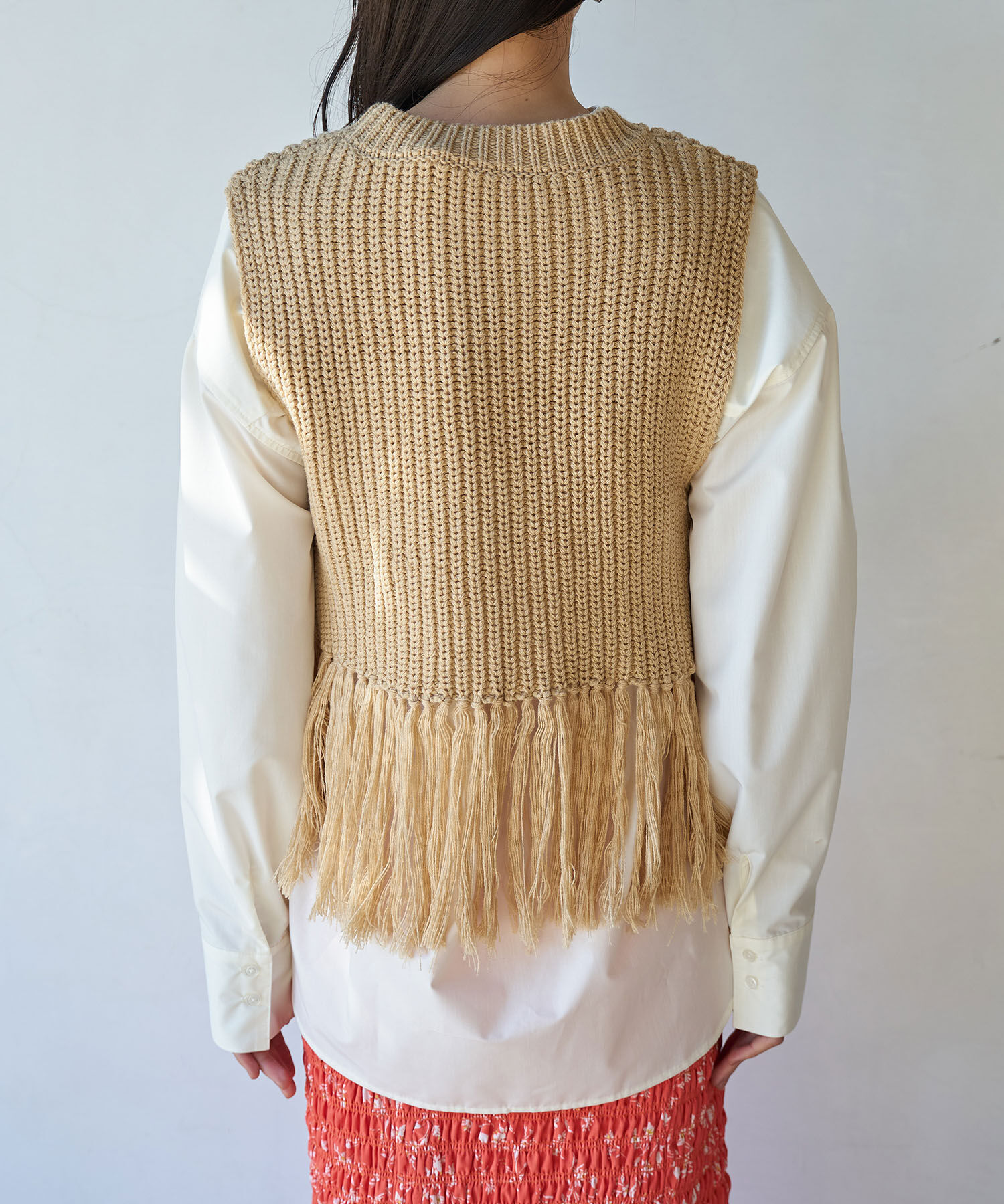 VIS「フリンジニットベスト」|ベスト・ジレ|