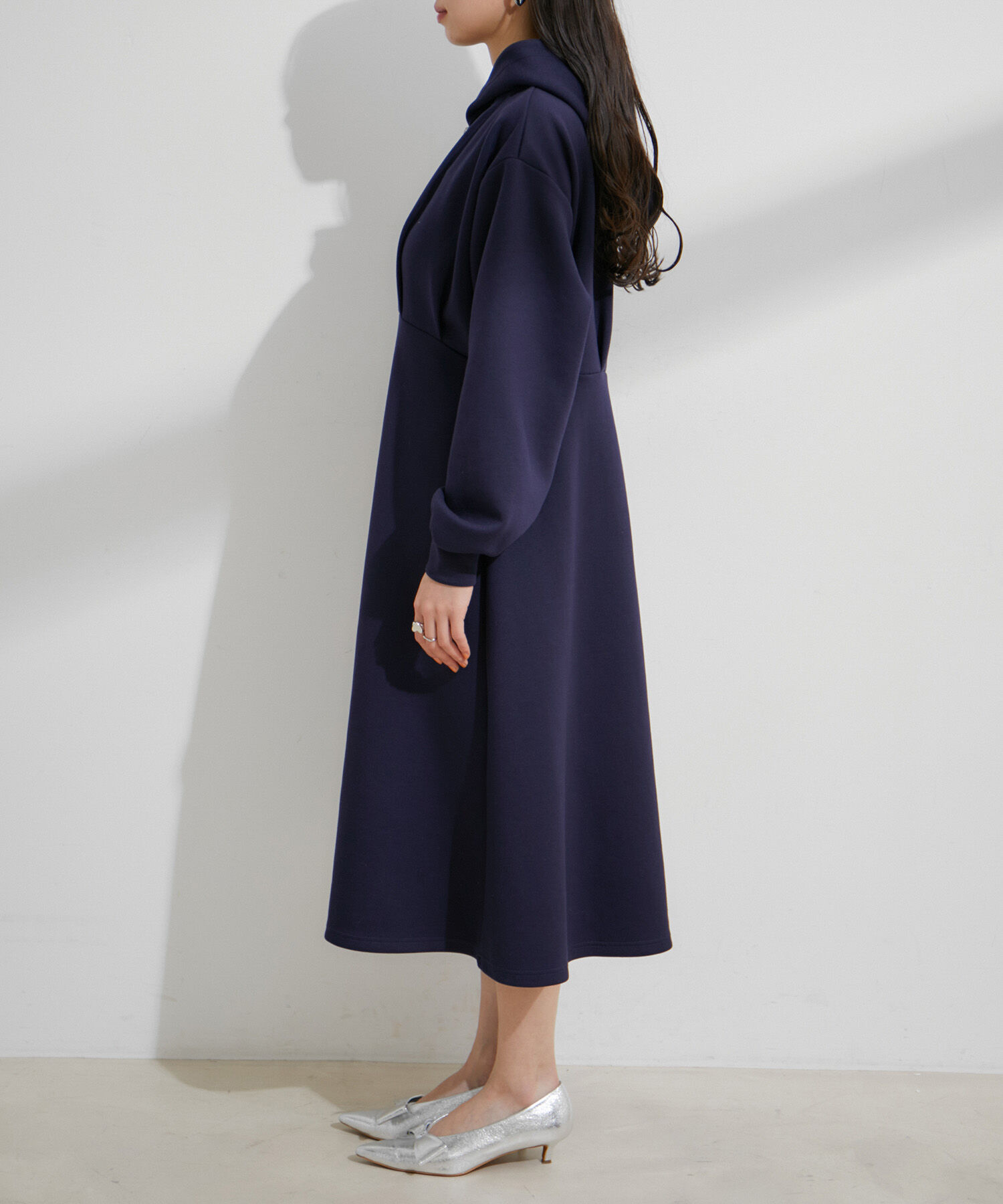 VIS「スフレタッチフーディーワンピース【洗える】」|ワンピース|