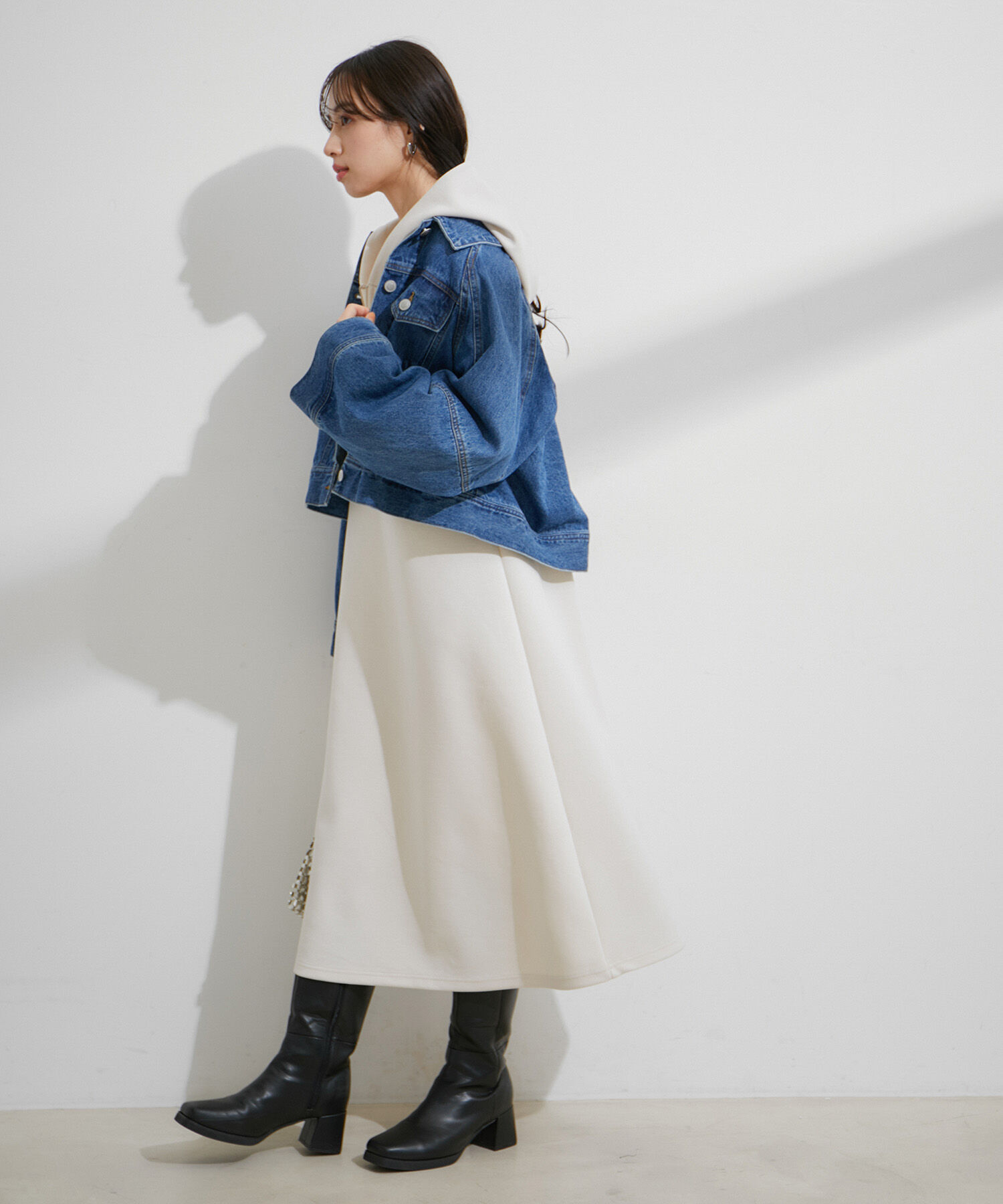 VIS「スフレタッチフーディーワンピース【洗える】」|ワンピース|