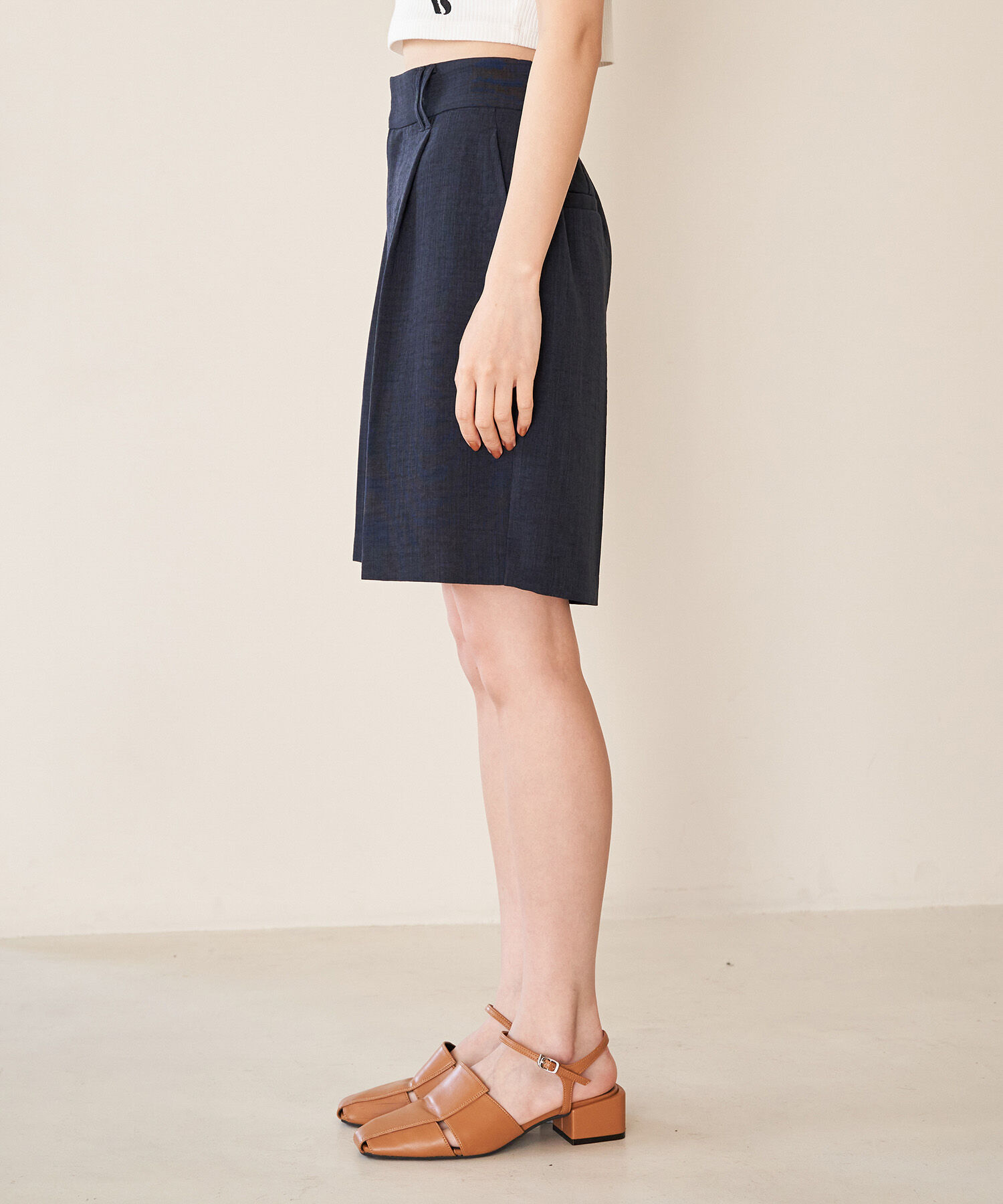 VIS「【接触冷感・洗える】美easyリネンライクショートパンツ」|その他|