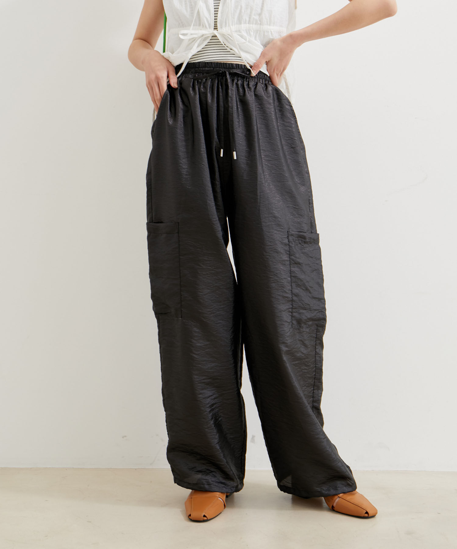 VIS「【洗える】シアーカーゴパンツ」|カーゴ|