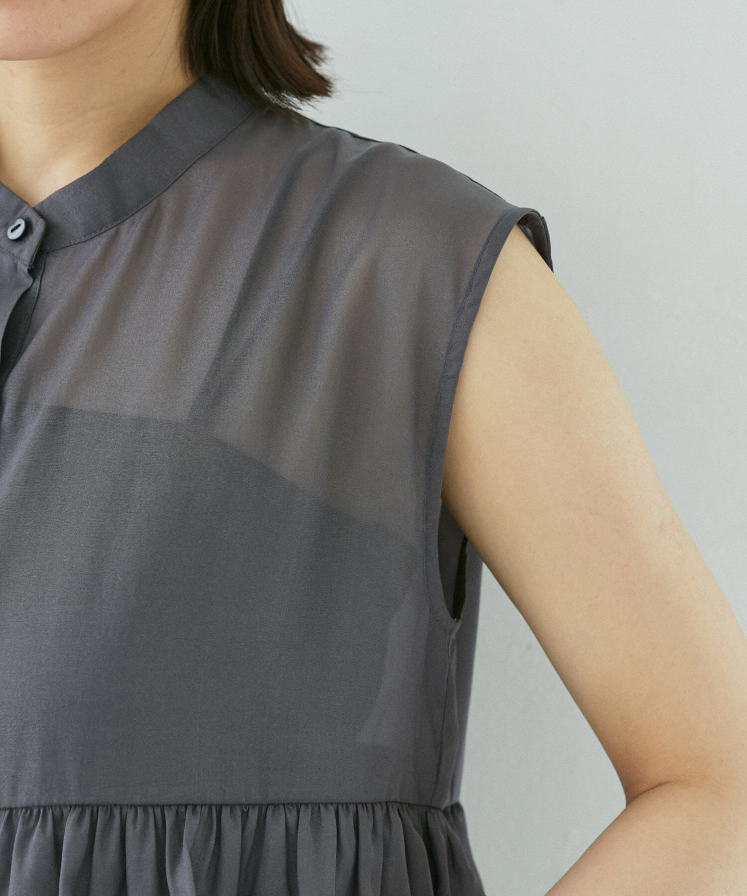 VIS「【洗える】シアーフリルブラウス」|シャツ・ブラウス|