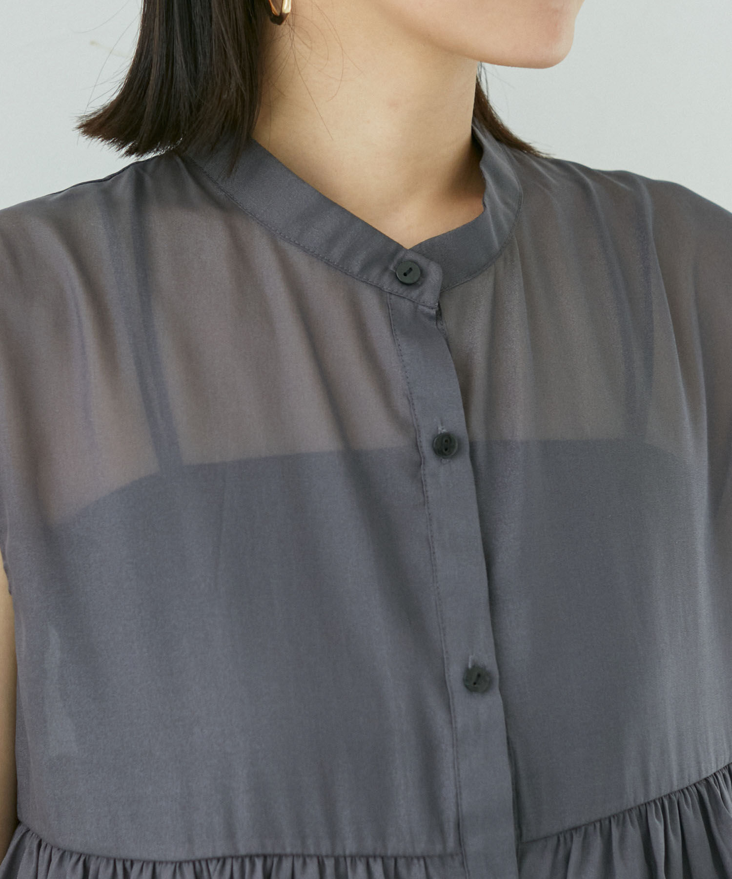 VIS「【洗える】シアーフリルブラウス」|シャツ・ブラウス|