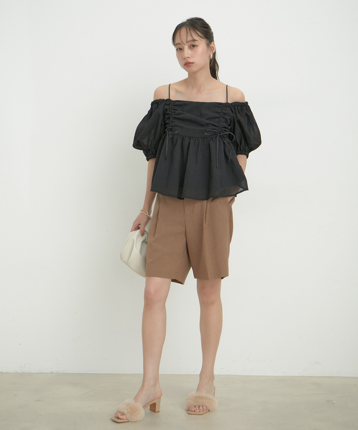 VIS「【2WAY】リボンディテールオフショルブラウス」|シャツ・ブラウス|