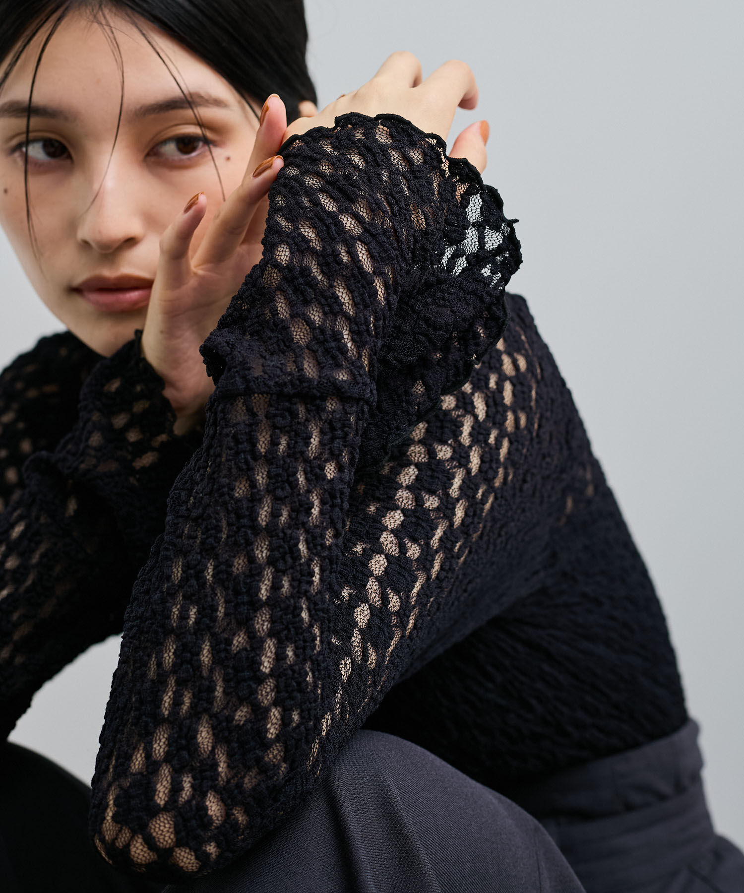 VIS「レースフレアースリーブトップス」|Tシャツ・カットソー|