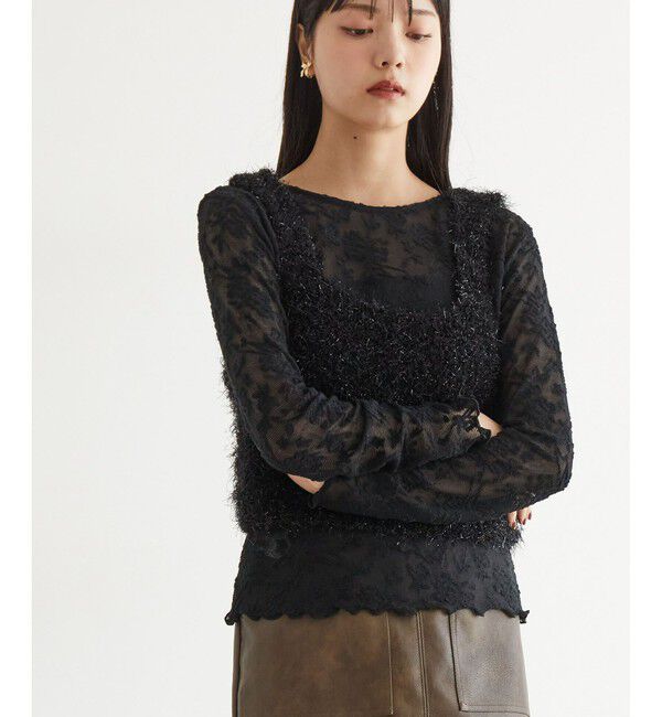 VIS「【前後2WAY】カットジャガードカーディガン【洗える】」|カーディガン|