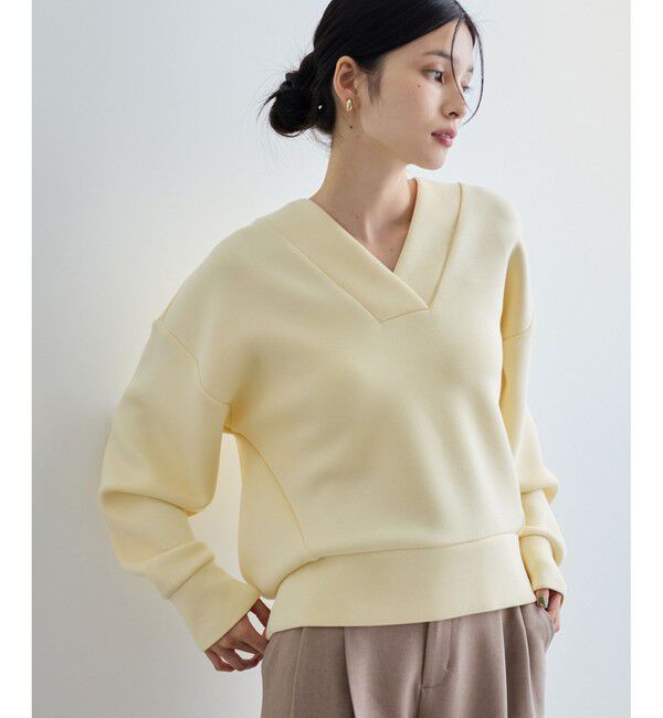 VIS「もちっとふわふわスフレタッチニュアンスＶネックプルオーバー【洗える】」|その他|クリームサブ