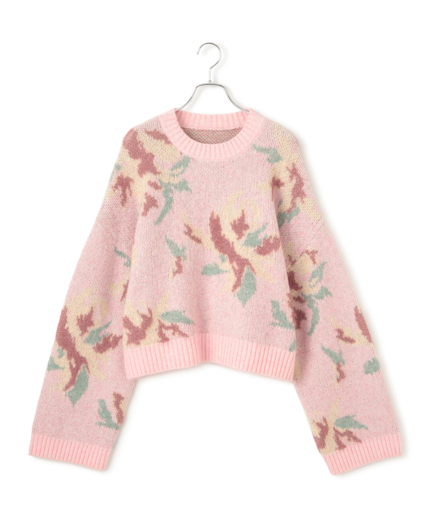 VIS「フラワージャガードニットプルオーバー」|ニット・セーター|