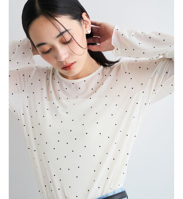 VIS「シアードット＆リボン柄プルオーバー」|Tシャツ・カットソー|