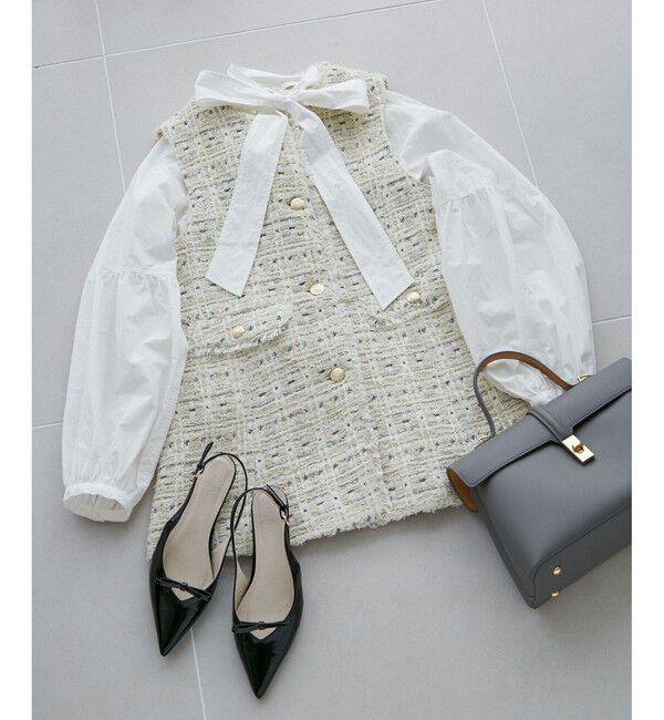 VIS「【洗える】アソートボウタイブラウス(デニム＆シャツ)」|シャツ・ブラウス|