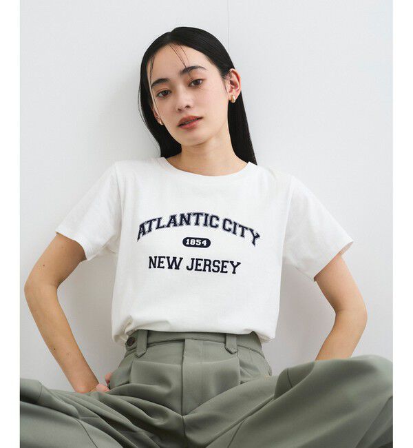 VIS「コンパクトフロッキープリントロゴTシャツ」|Tシャツ・カットソー|