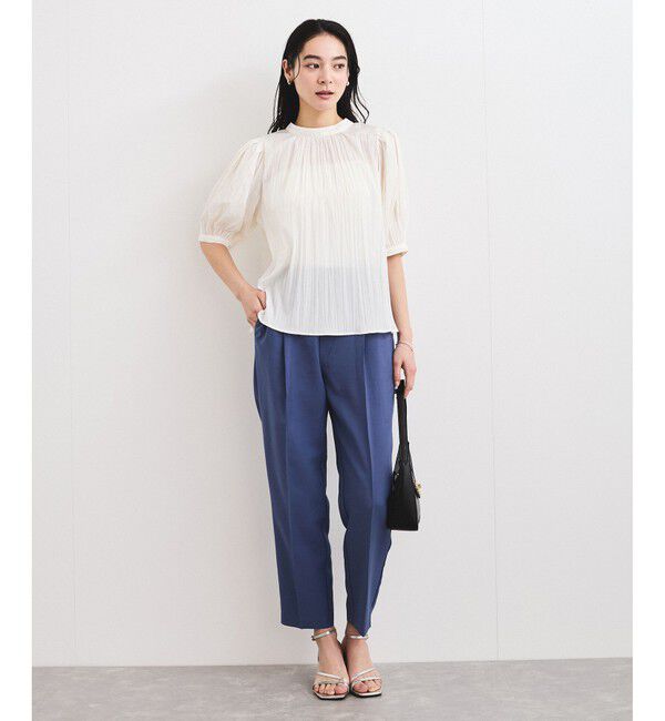 VIS「【2WAY】ビッグリボンハーフスリーブブラウス【洗える】」|シャツ・ブラウス|