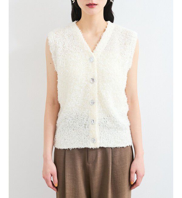 VIS「【洗える】テープヤーンニットベスト」|ベスト・ジレ|