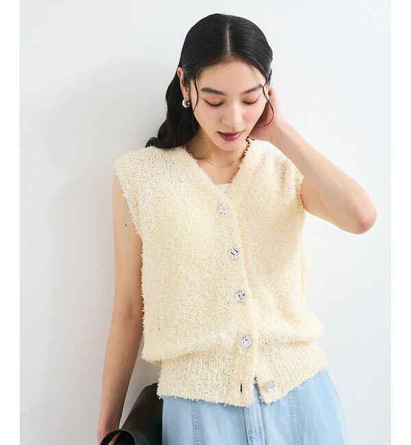 VIS「【洗える】テープヤーンニットベスト」|ベスト・ジレ|