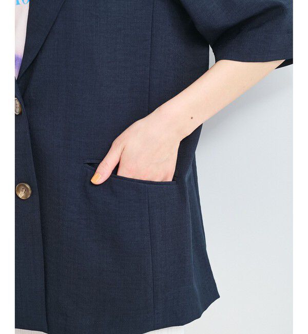 VIS「【美easy】ハーフスリーブジャケット/セットアップ対応・洗える」|テーラードジャケット|