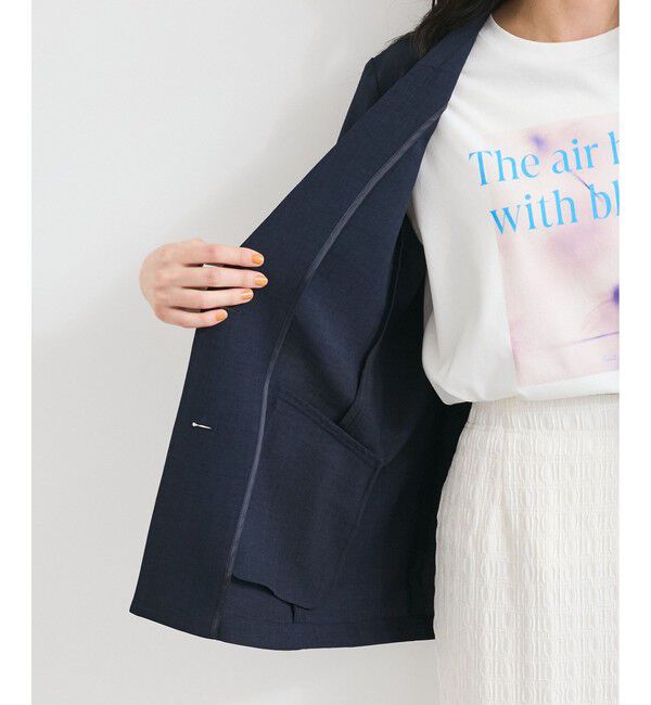 VIS「【美easy】ハーフスリーブジャケット/セットアップ対応・洗える」|テーラードジャケット|