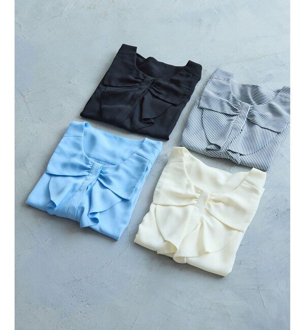 VIS「【WEB限定】【2WAY】リボンモチーフフリルブラウス」|シャツ・ブラウス|