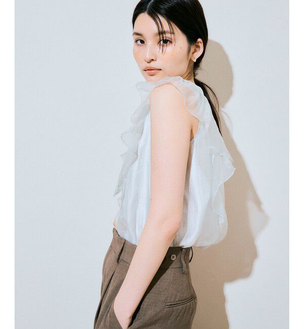 VIS「主役級！華やぎシアーシャイニーボウタイフリルブラウス【前後2WAY】【洗える】」|シャツ・ブラウス|