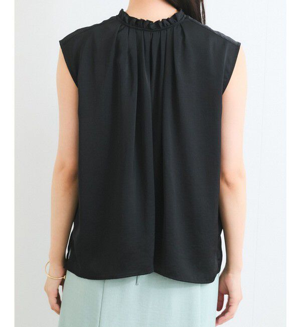 VIS「【WEB限定】割繊釦ネックフリルブラウス」|シャツ・ブラウス|