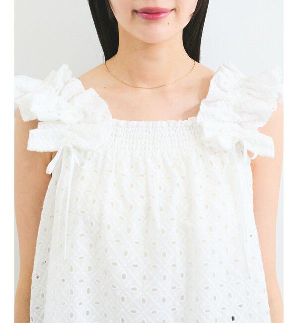 VIS「【2WAY】エンブロイダリーレースショルダーブラウス」|シャツ・ブラウス|