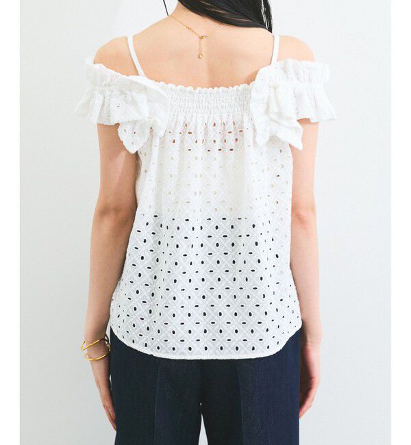 VIS「【2WAY】エンブロイダリーレースショルダーブラウス」|シャツ・ブラウス|