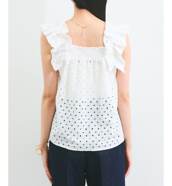 VIS「【2WAY】エンブロイダリーレースショルダーブラウス」|シャツ・ブラウス|