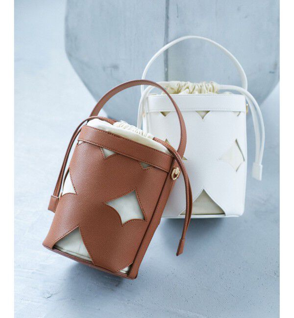 VIS「カットワーク2WAYバッグ」|ハンドバッグ|ブラウン系(24)