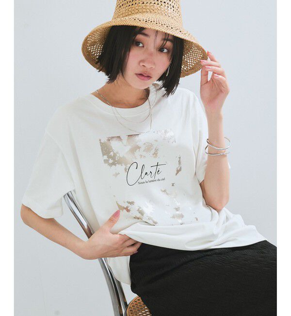 VIS「【接触冷感】箔グラフィックアートTシャツ」|Tシャツ・カットソー|