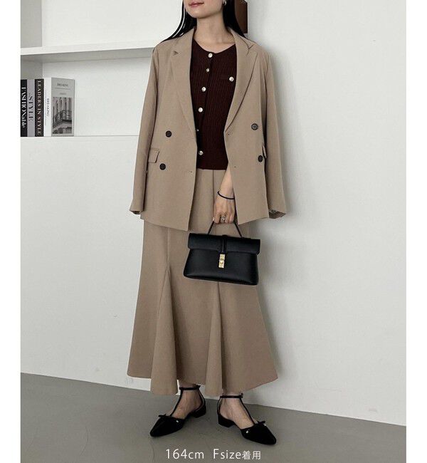 VIS「【WEB限定】エンブレム金釦5分袖ケーブルカーディガン」|カーディガン|