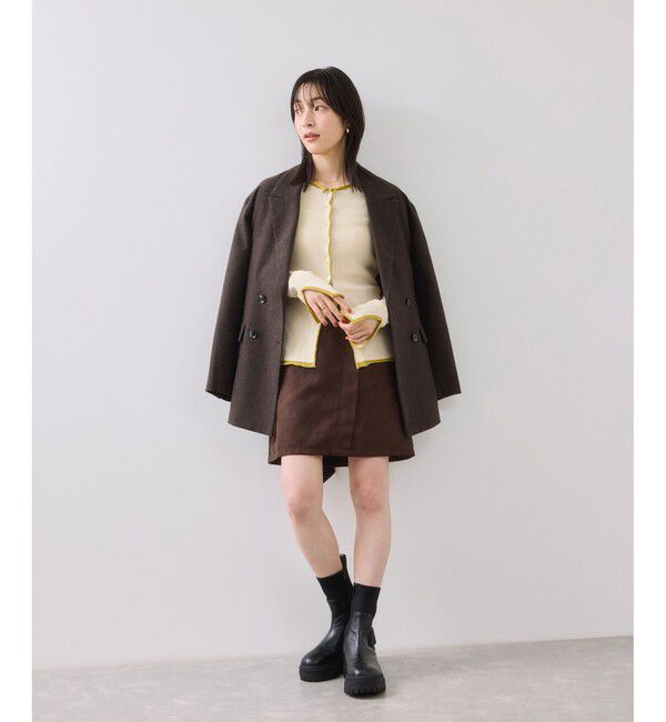 VIS「【WEB/一部店舗限定】配色メローバイカラーカーディガン」|カーディガン|