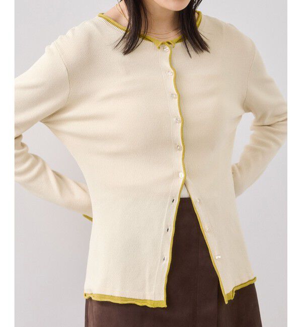 VIS「【WEB/一部店舗限定】配色メローバイカラーカーディガン」|カーディガン|