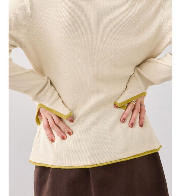 VIS「【WEB/一部店舗限定】配色メローバイカラーカーディガン」|カーディガン|