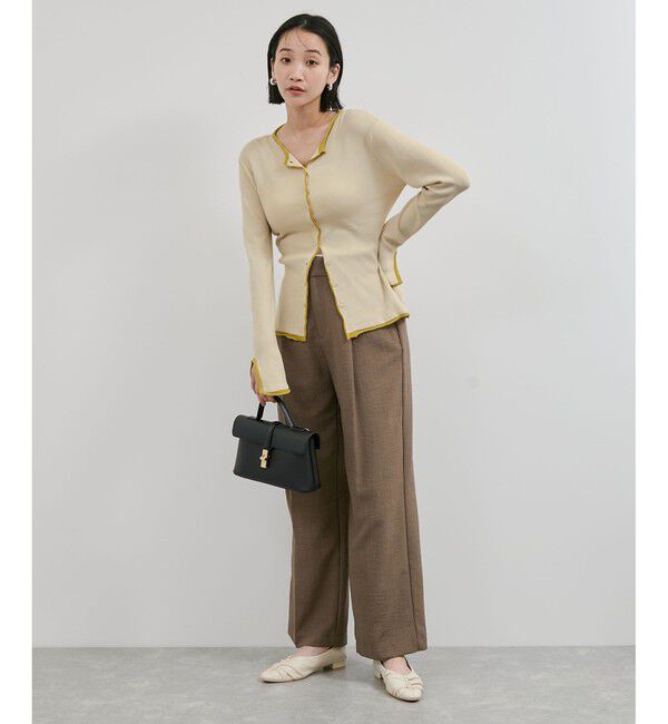 VIS「【WEB/一部店舗限定】配色メローバイカラーカーディガン」|カーディガン|